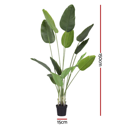 Artiss 150cm Artificial Bird of Paradise Plant Lifelike Textured Leaves Wipe-Clean Indoor Home Decor