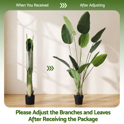 Artiss 150cm Artificial Bird of Paradise Plant Lifelike Textured Leaves Wipe-Clean Indoor Home Decor