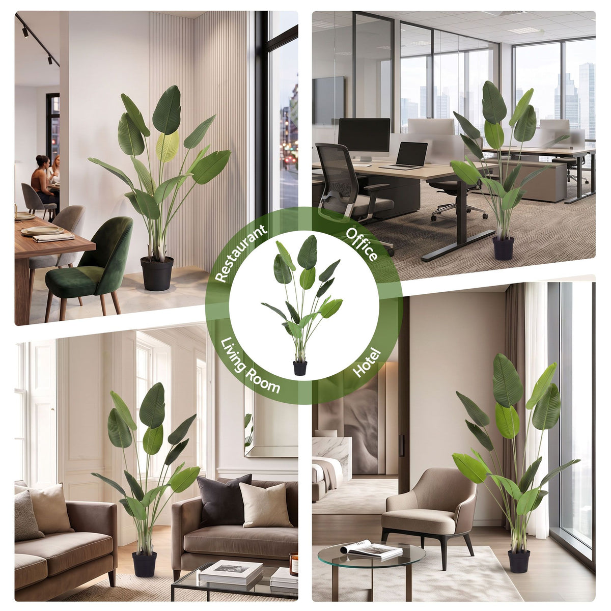 Artiss 150cm Artificial Bird of Paradise Plant Lifelike Textured Leaves Wipe-Clean Indoor Home Decor