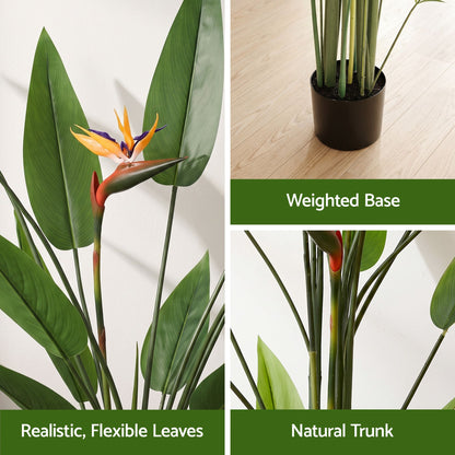 Artiss 150cm Artificial Bird of Paradise Plant with Flowers Realistic Leaves for Home Office Decor