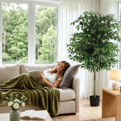 Artiss 180cm Artificial Ficus Tree Faux Trees Indoor Decor Artificial Plants Lifelike Plant 1.8M