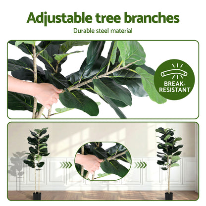 Artiss 150cm Artificial Fiddle Tree Faux Trees Indoor Decor Artificial Plants Lifelike Plant 1.5M
