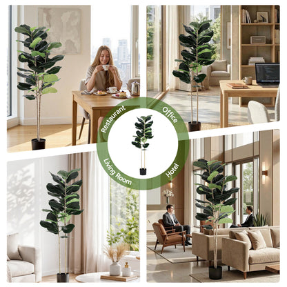 Artiss 150cm Artificial Fiddle Tree Faux Trees Indoor Decor Artificial Plants Lifelike Plant 1.5M