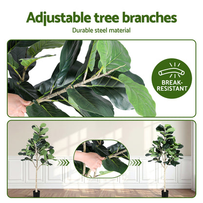 Artiss 180cm Artificial Fiddle Tree Faux Trees Indoor Decor Artificial Plants Lifelike Plant 1.8M