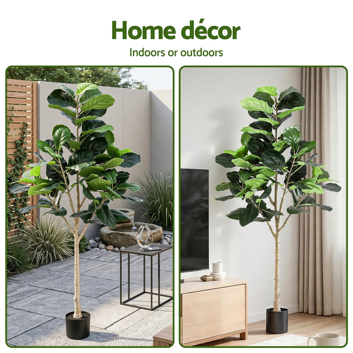Artiss 180cm Artificial Fiddle Tree Faux Trees Indoor Decor Artificial Plants Lifelike Plant 1.8M