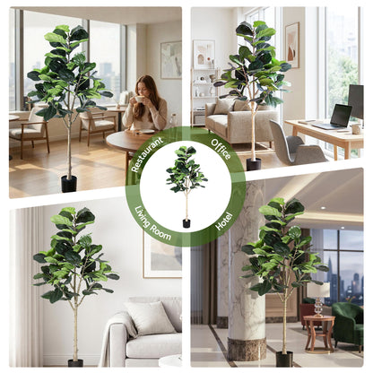Artiss 180cm Artificial Fiddle Tree Faux Trees Indoor Decor Artificial Plants Lifelike Plant 1.8M