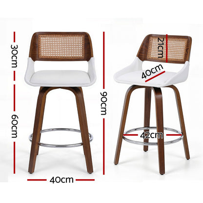 Artiss Wooden Bar Stools Set of 3 Swivel Kitchen Counter Stool Chair 60cm Seat Height