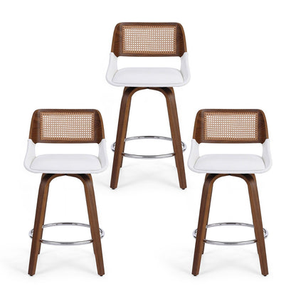 Artiss Wooden Bar Stools Set of 3 Swivel Kitchen Counter Stool Chair 60cm Seat Height