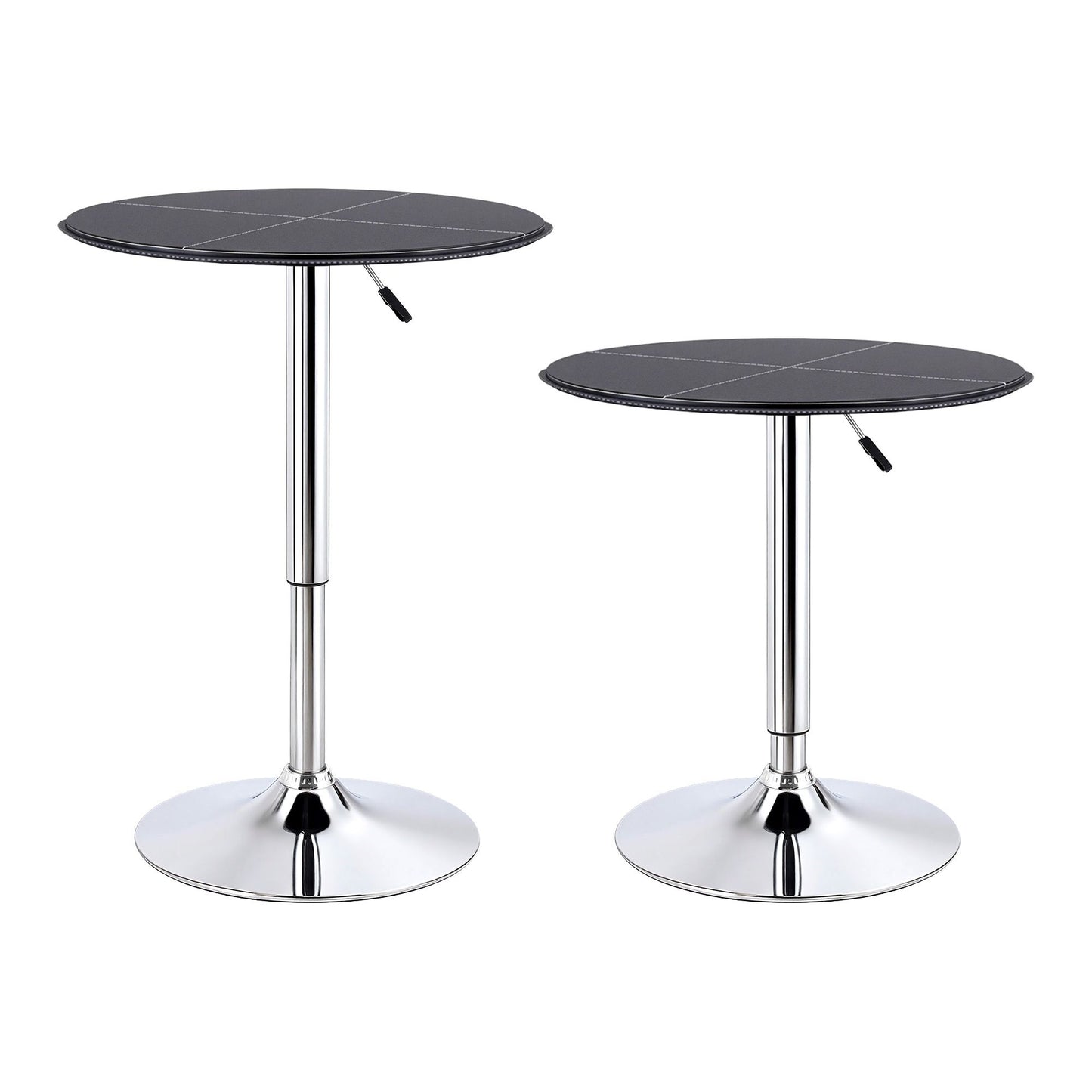 Artiss Bar Stools and Table Set 3PCS Dining Desk Kitchen Chair PVC Leather Black