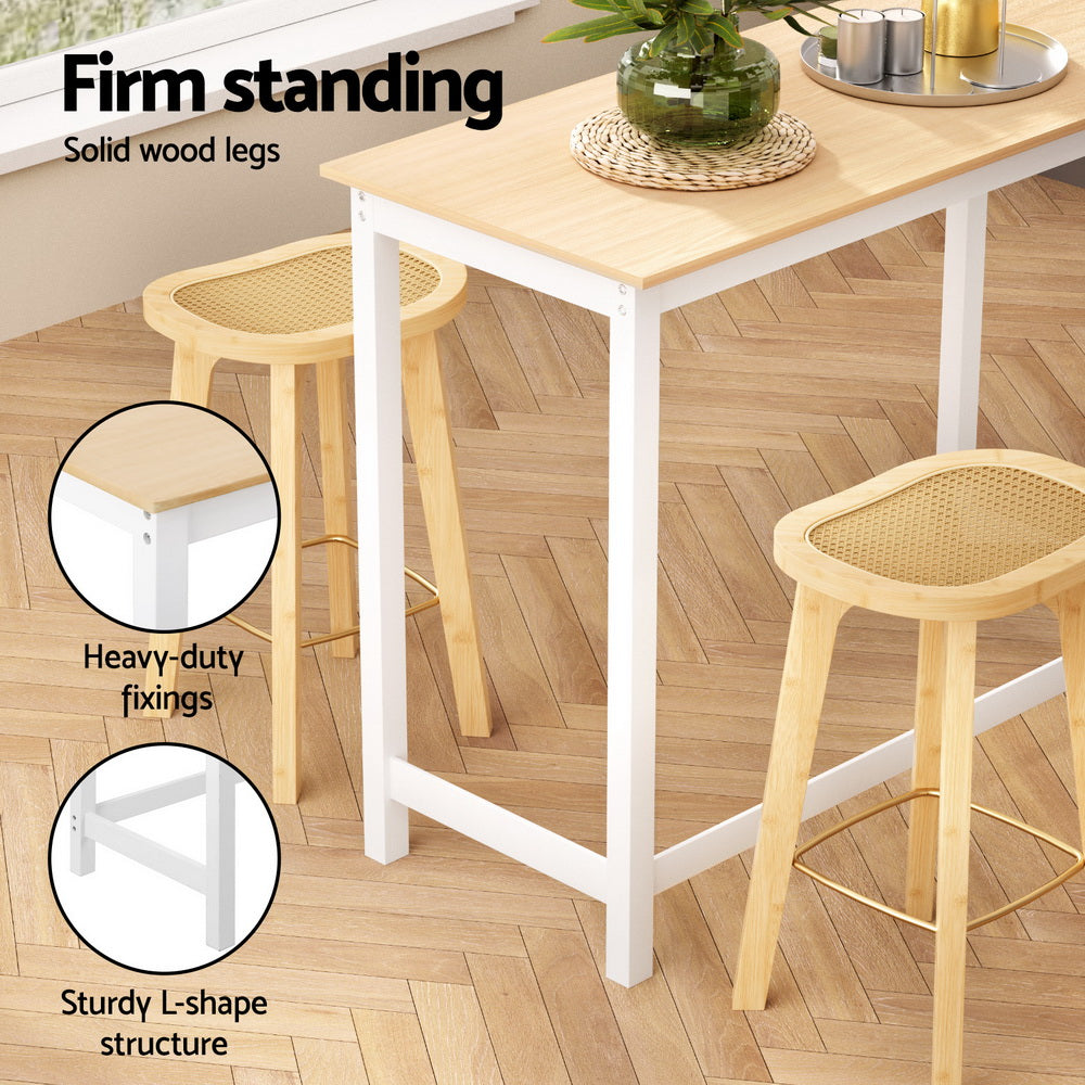 Artiss Bar Table and Stools Set Dining Desk Kitchen Chairs Cafe Pub