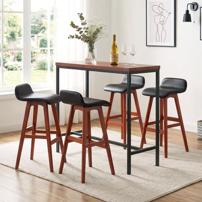 Artiss 5Pcs Bar Table and Stools Set Dining Desk Kitchen Chairs Cafe Pub Wood