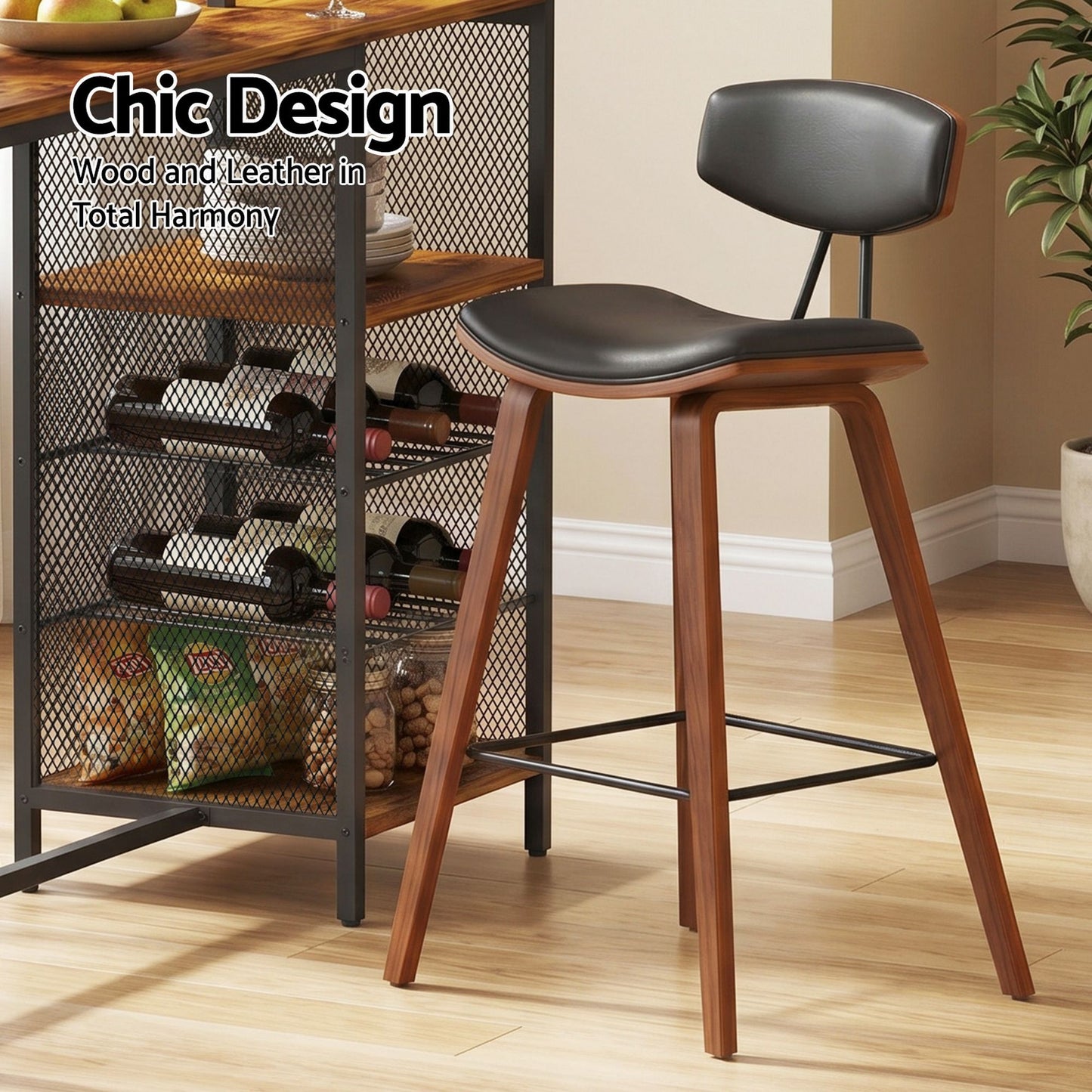 Artiss 3Pcs Bar Table and Stools Set Dining Table Solid Wood Kitchen Chairs Cafe Pub