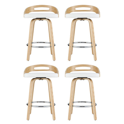 Artiss 4x Bar Stools Swivel Dining Chairs Low Back Counter Seat PU Cushion
