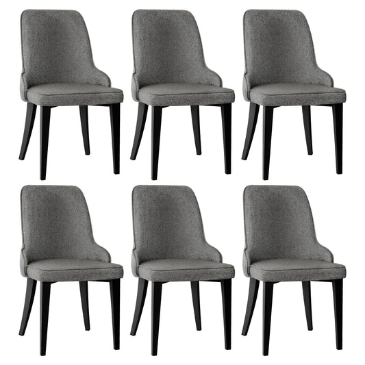 Artiss Dining Chairs Set of 6 Linen Fabric Grey