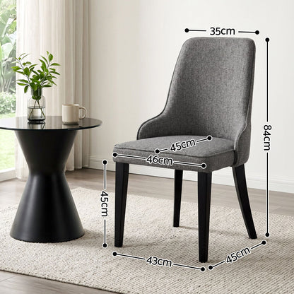 Artiss Dining Chairs Set of 6 Linen Fabric Grey