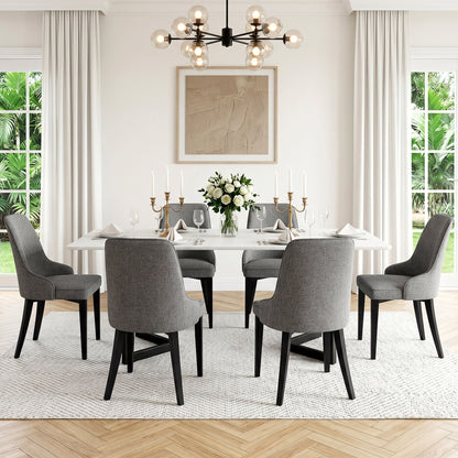 Artiss Dining Chairs Set of 6 Linen Fabric Grey