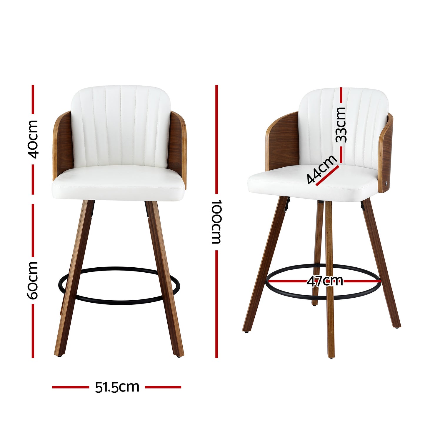 Artiss Wooden Bar Stools Swivel Kitchen Counter Stool Chair 58cm Seat Height