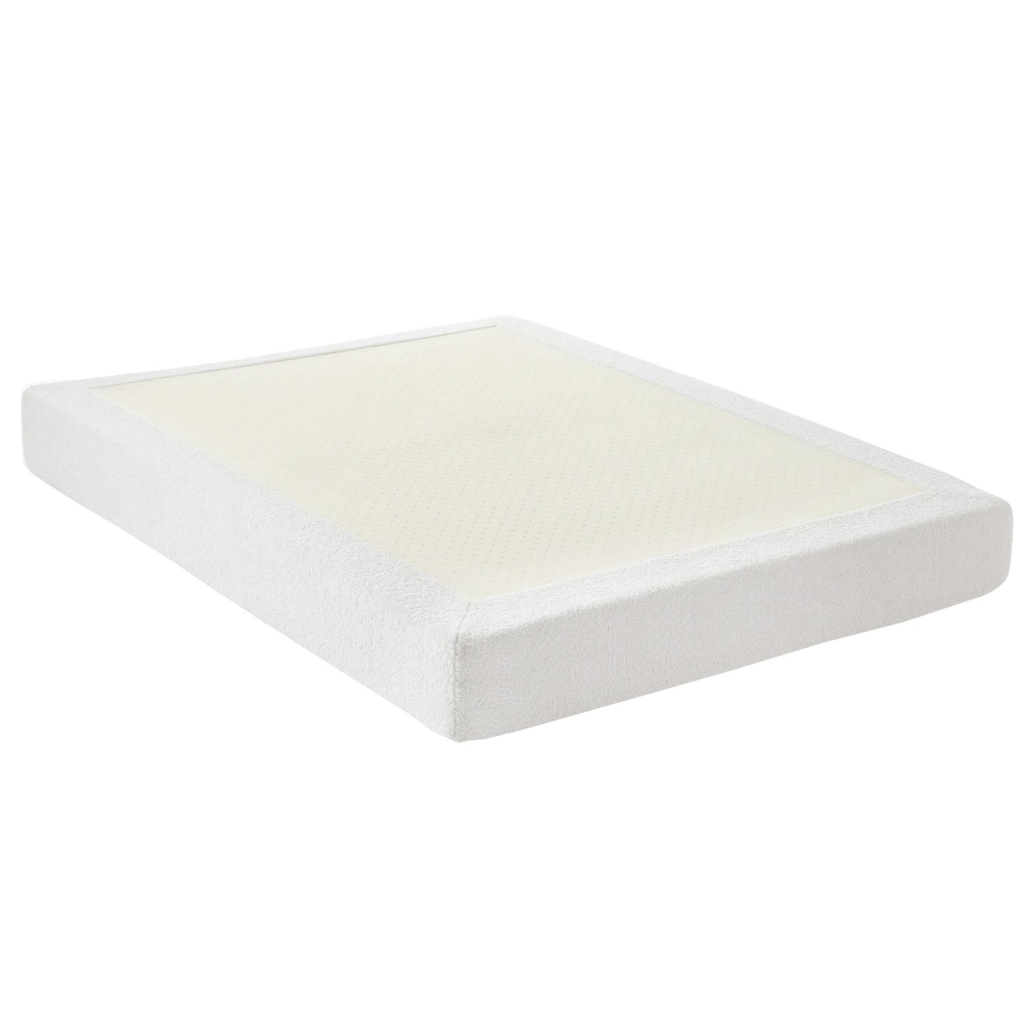 Artiss Compression Bed Frame Double Size No Assembly Vacuum High Density Sponge Boucle Cream White