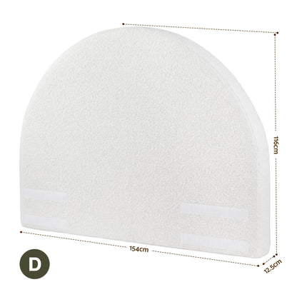Artiss Double Size Headboard for Bed Frame Boucle Fabric No-Assembly Vacuum Compressed Soft Backrest with Removable Washable Cover 154cm Wide