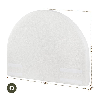 Artiss Queen Size Headboard for Bed Frame Boucle Fabric No-Assembly Vacuum Compressed Soft Backrest with Removable Washable Cover 171cm Wide
