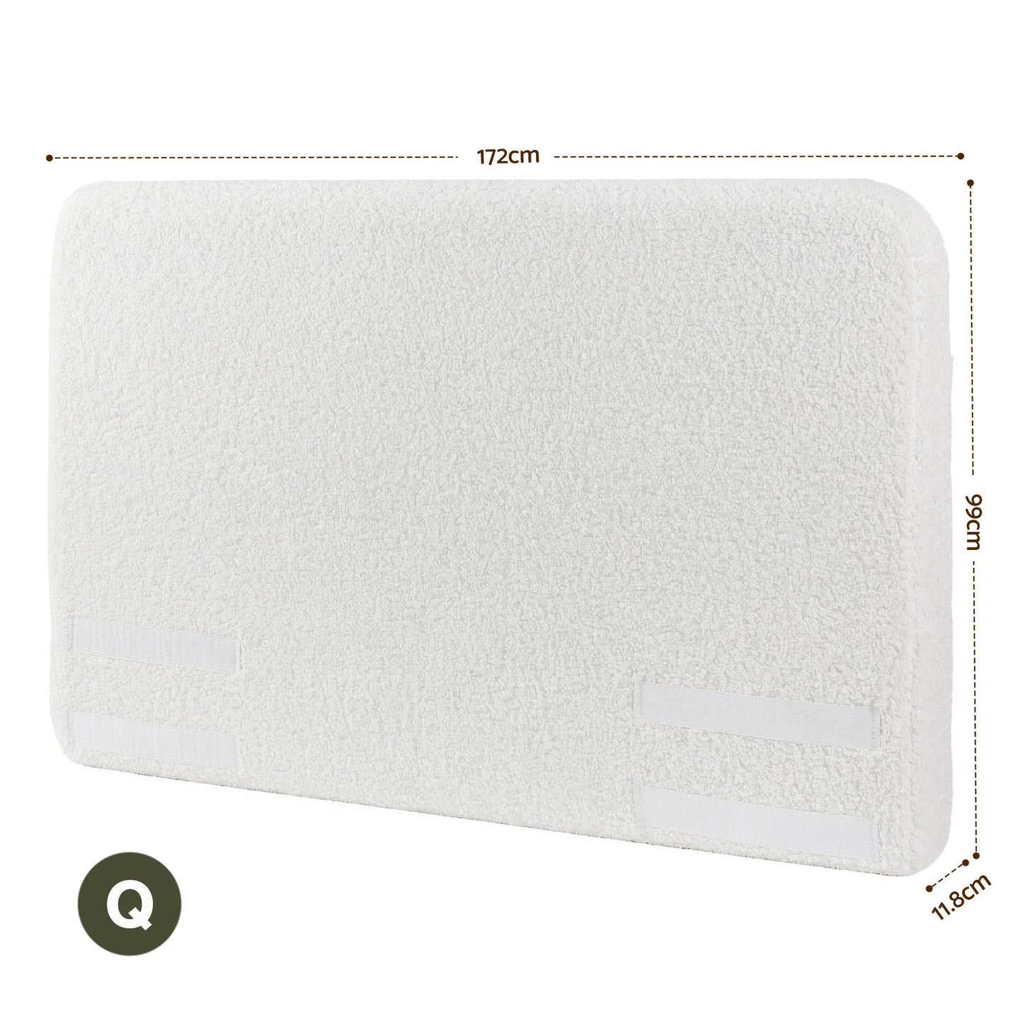 Artiss Queen Headboard for Bed Frame Boucle Fabric No-Assembly Vacuum Compressed Soft Backrest with Removable Washable Cover 172cm Wide
