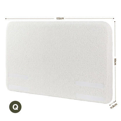 Artiss Queen Headboard for Bed Frame Boucle Fabric No-Assembly Vacuum Compressed Soft Backrest with Removable Washable Cover 172cm Wide