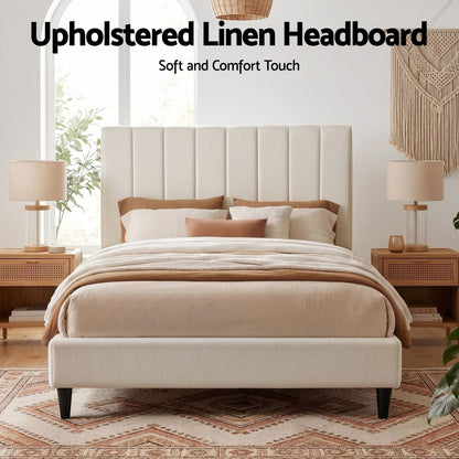 Artiss Bed Head Headboard Double Linen 137CM - Beige