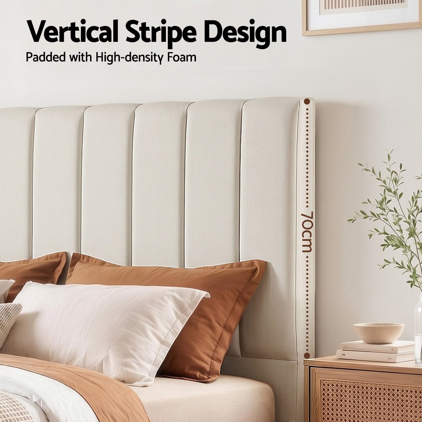 Artiss Bed Head Headboard Double Linen 137CM - Beige