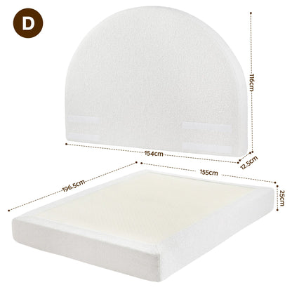 Artiss Double Bed Frame Boucle Fabric Vacuum Compressed Beds Removable Washable Cover No-Assembly