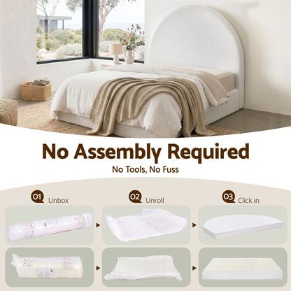 Artiss Double Bed Frame Boucle Fabric Vacuum Compressed Beds Removable Washable Cover No-Assembly