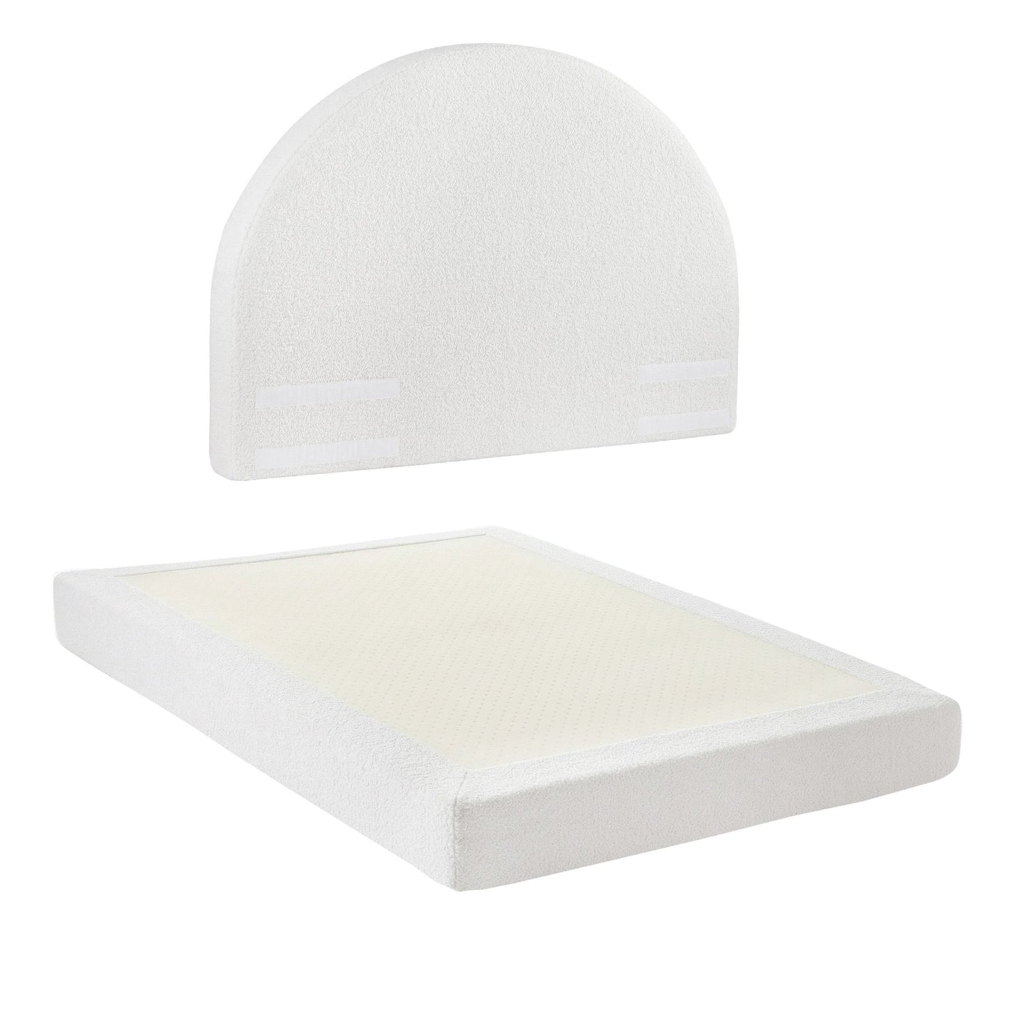 Artiss Double Bed Frame Boucle Fabric Vacuum Compressed Beds Removable Washable Cover No-Assembly