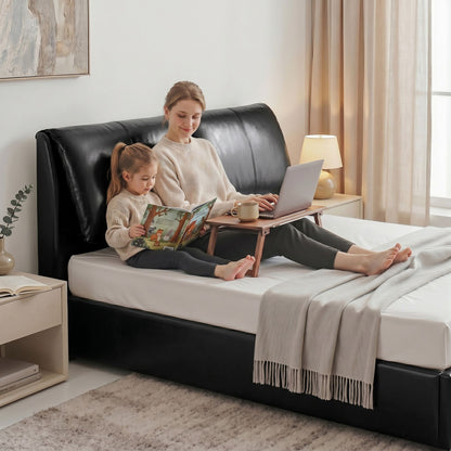 Artiss King Bed Frame Gas Lift Storage 3 Drawers Adjustable Headboard Platform Bed Black
