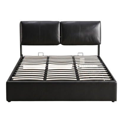 Artiss Queen Bed Frame Gas Lift Storage 3 Drawers Adjustable Headboard Platform Bed Black
