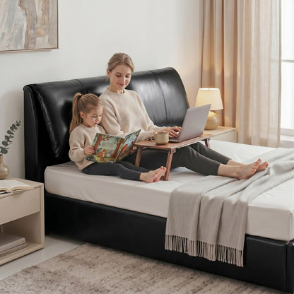 Artiss Queen Bed Frame Gas Lift Storage 3 Drawers Adjustable Headboard Platform Bed Black