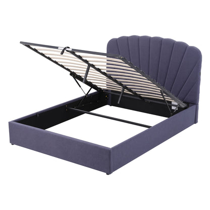Artiss Queen Bed Frame with Lift Up Storage and USB Ports Grey