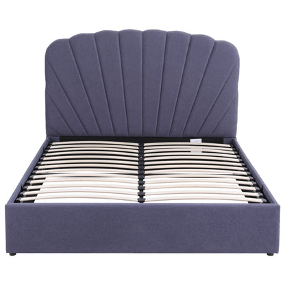 Artiss Queen Bed Frame with Lift Up Storage and USB Ports Grey