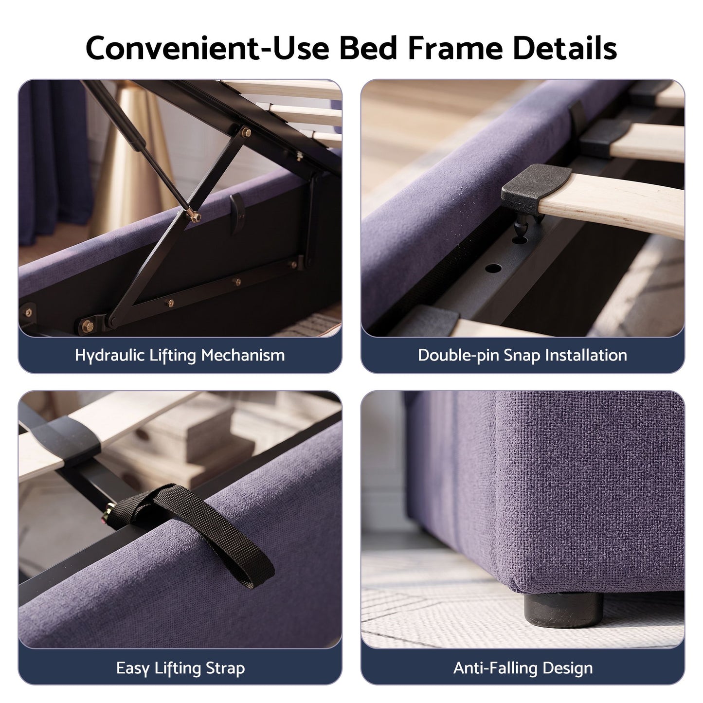 Artiss Queen Bed Frame with Lift Up Storage and USB Ports Grey