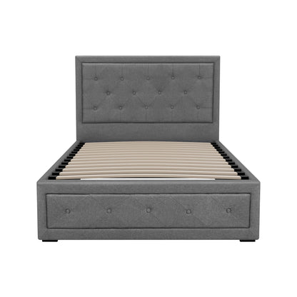 Artiss Bed Frame King Single Size Gas Lift Storage Mattress Base Wooden Grey
