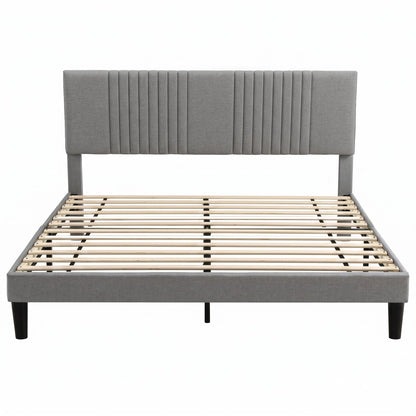 Artiss King Bed Frame with Adjustable Headboard, Grey, 300kg Capacity