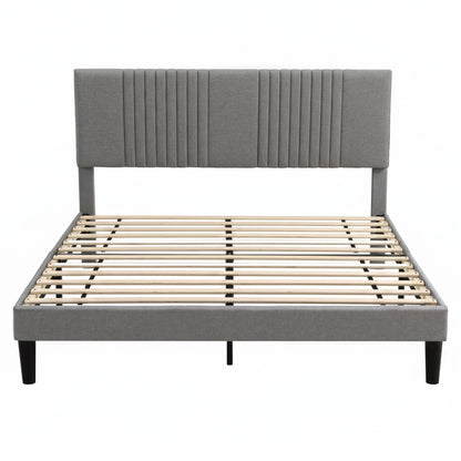 Artiss Queen Bed Frame with Adjustable Headboard, Grey, 300kg Capacity