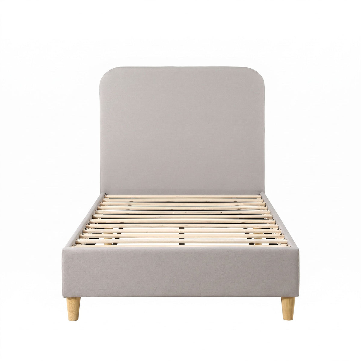 Artiss King Single Bed Frame with Headboard, Faux Linen Fabric Grey