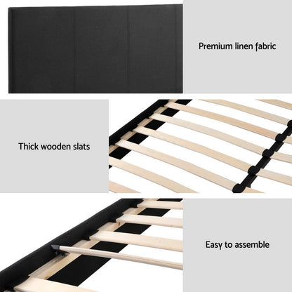 Artiss BedStory Double Bed Frame Mattress Set Platform Upholstered Hybrid Pocket Coil