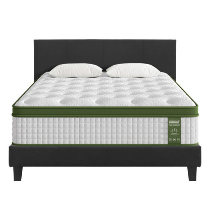 Artiss BedStory Queen Bed Frame Mattress Set Platform Upholstered Hybrid Pocket Coil