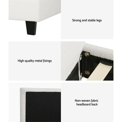 Artiss BedStory Single Bed Frame Mattress Bundle Platform Headboard Medium Firm Hybrid White