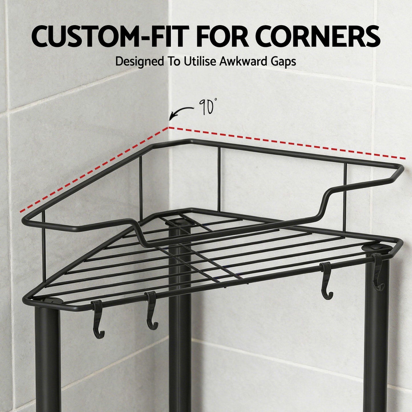 Artiss 2x Floor Standing Shower Caddy 4 Tier Rustproof Bathroom Storage