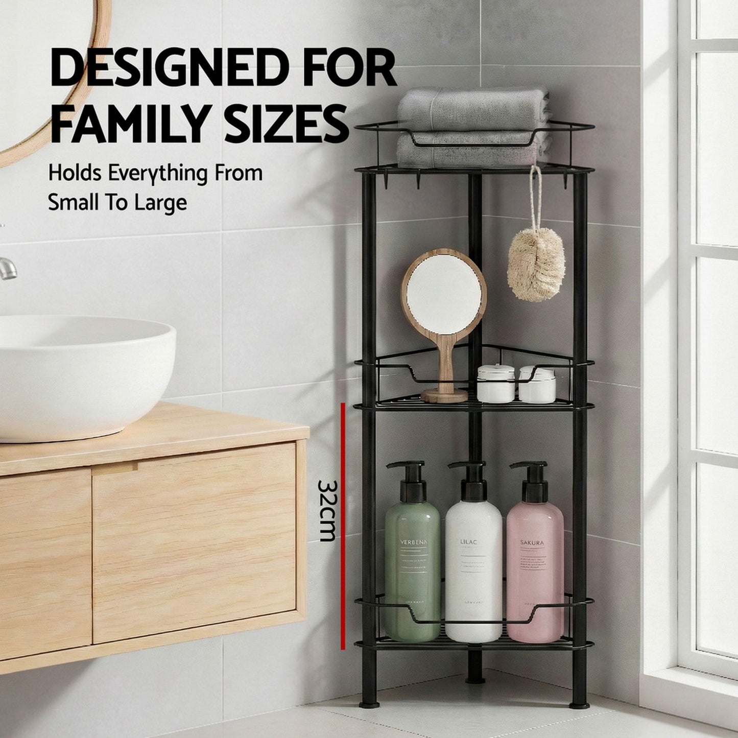 Artiss 2x Floor Standing Shower Caddy 4 Tier Rustproof Bathroom Storage