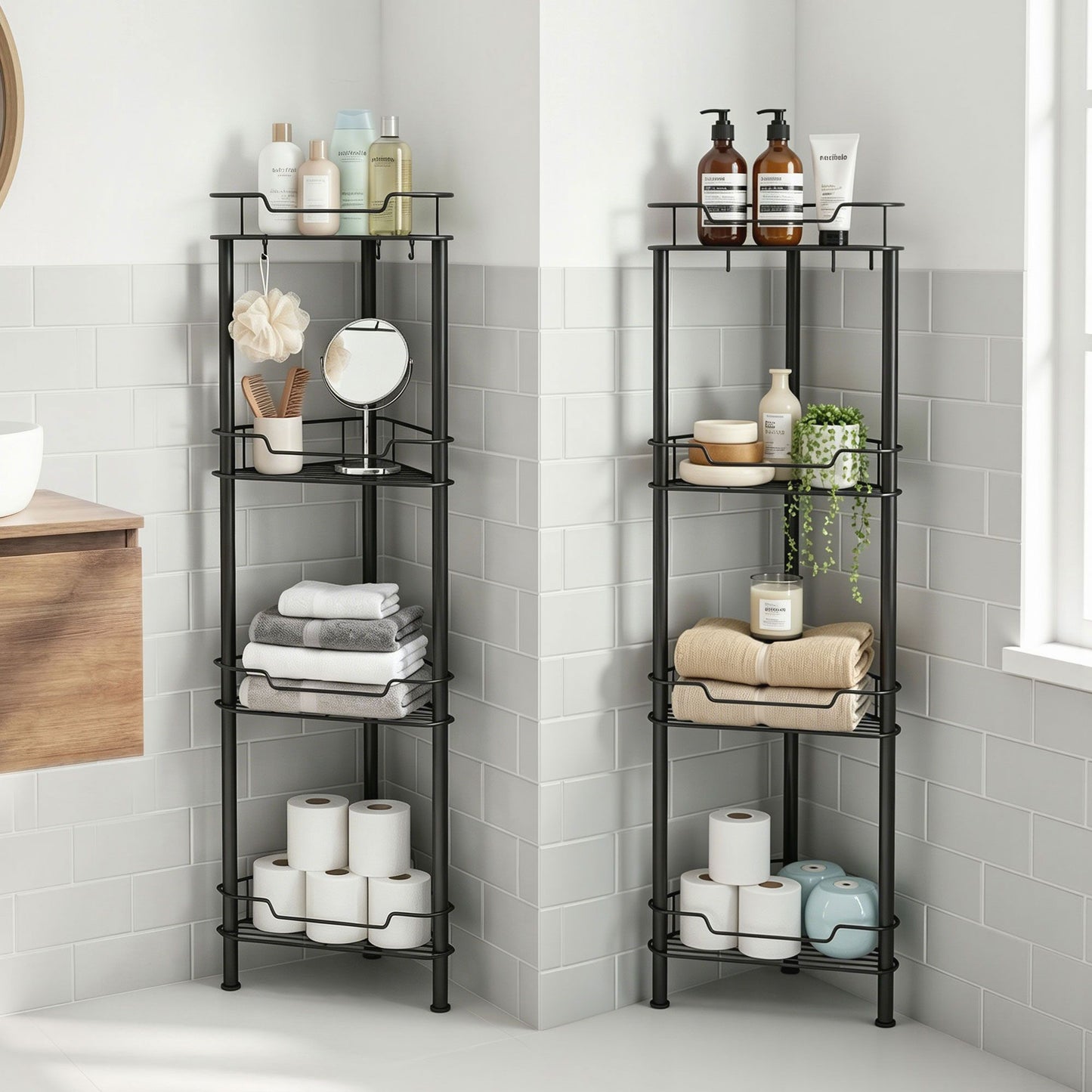 Artiss 2x Floor Standing Shower Caddy 4 Tier Rustproof Bathroom Storage