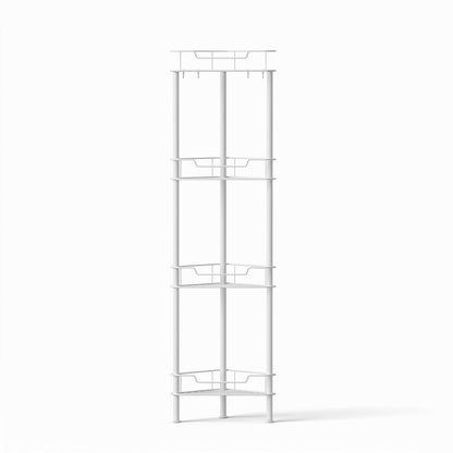 Artiss 4 Tier Floor Standing Corner Shower Caddy Bathroom Organizer White