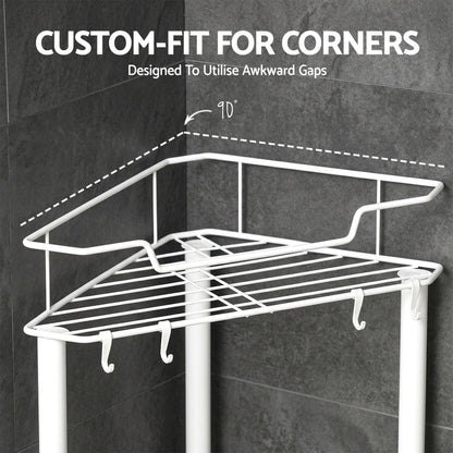 Artiss 4 Tier Floor Standing Corner Shower Caddy Bathroom Organizer White