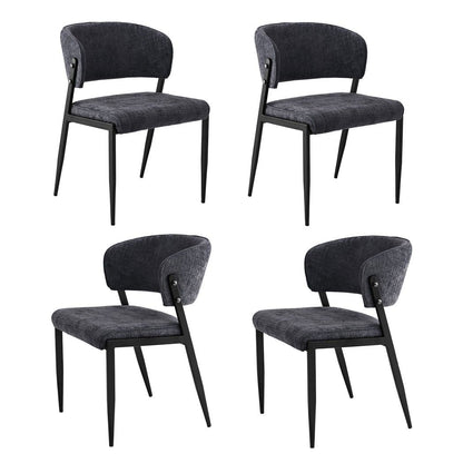 Artiss Dining Chairs Set of 4 Linen Fabric Soft Upholstered Chairs Charcoal